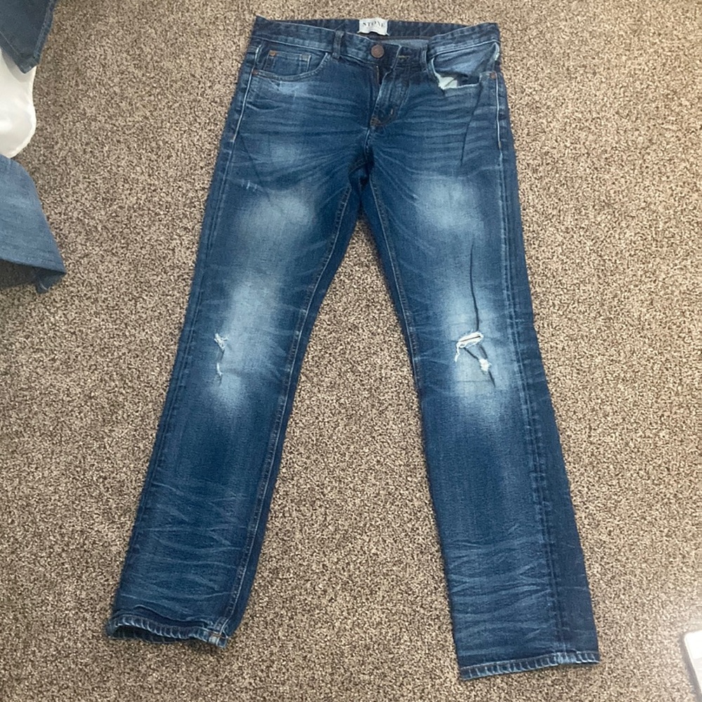 Stone refinery blue jeans
